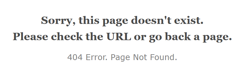 Page Not Found Error Example