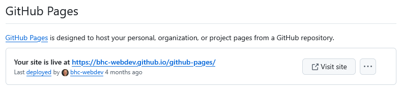 GitHub Pages Site Link