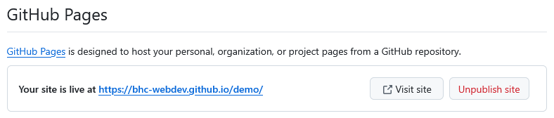 GitHub Pages Site Link